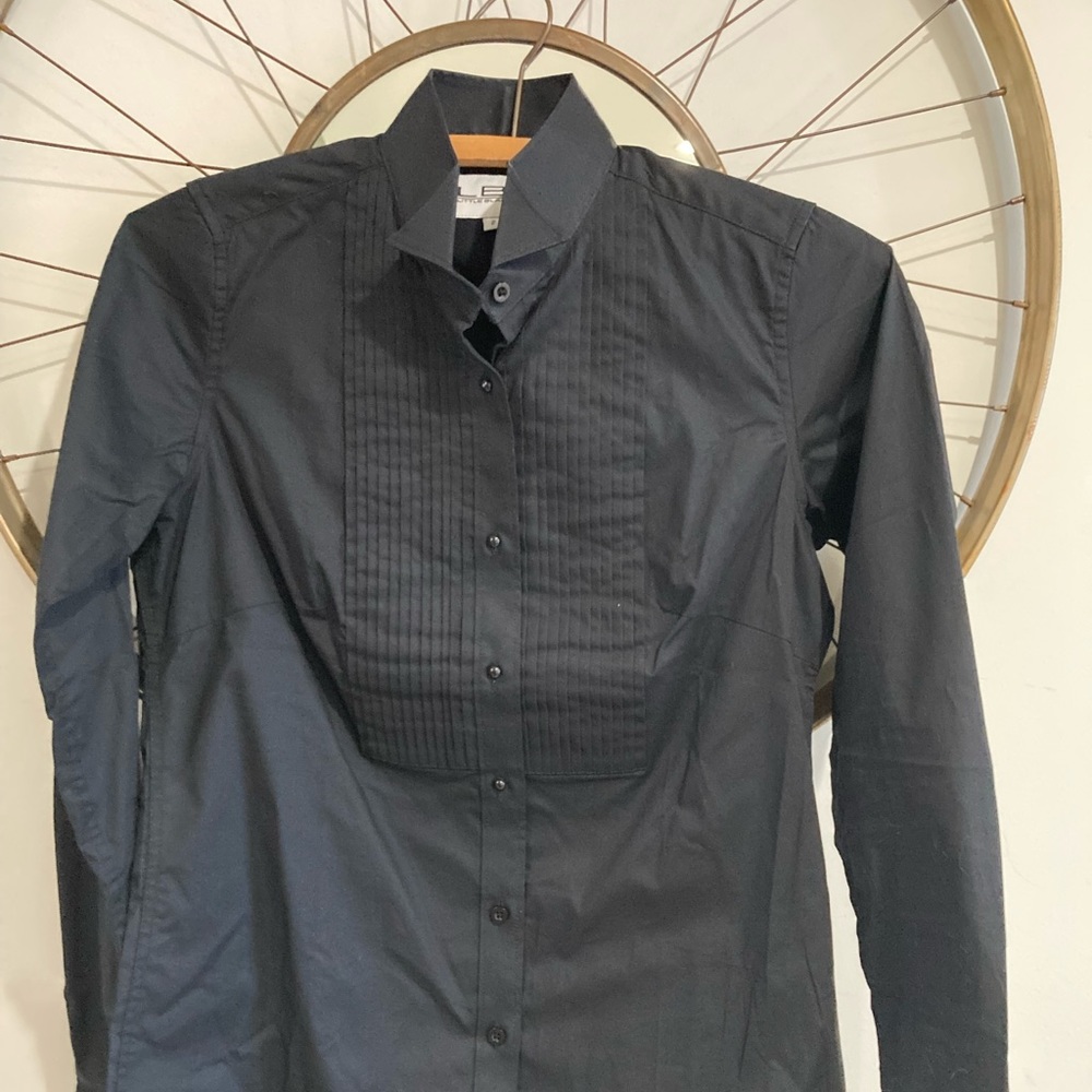 Little Black Tux Black Wing Collar Tuxedo Shirt Size 2